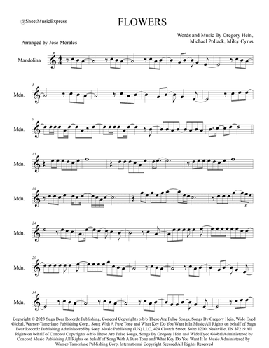 Flowers (arr. Sheet Music Express)