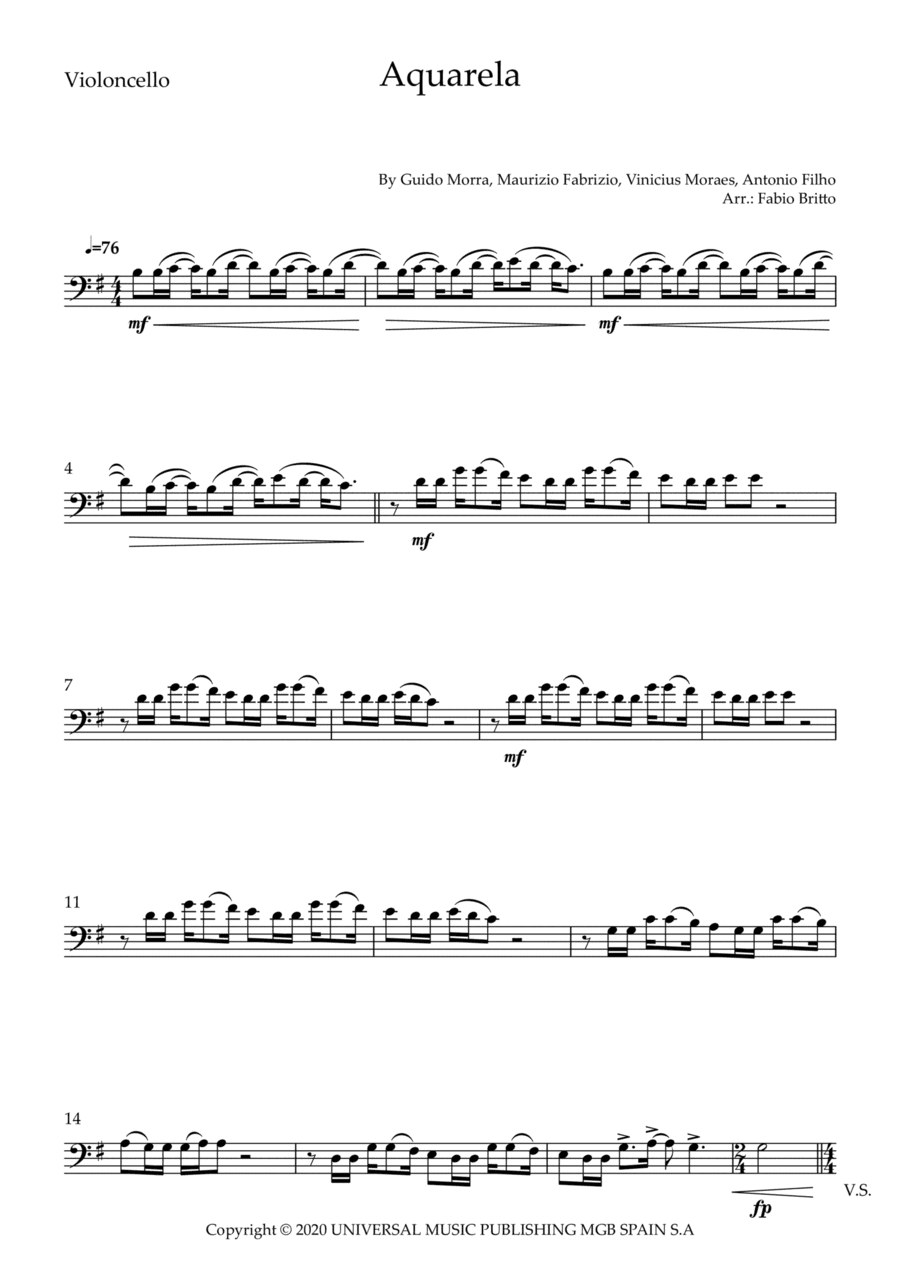 Aquarela-toquinho (arr. Fabio Britto)