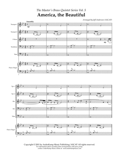 America the Beautiful for Brass Quintet (arr. Jeff D. Anderson)