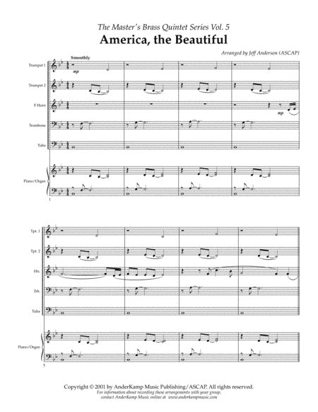 America the Beautiful for Brass Quintet (arr. Jeff D. Anderson)