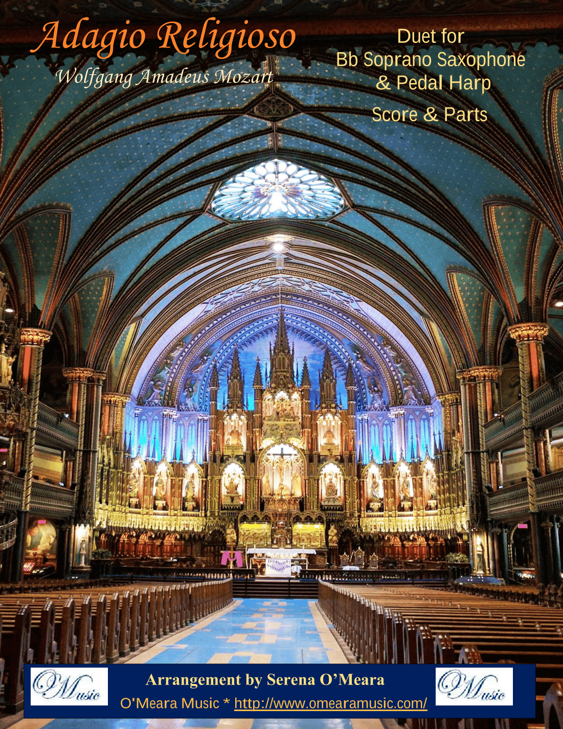 Adagio Religioso, K622, Duet for Bb Soprano Saxophone & Pedal Harp (arr. Serena O'Meara)