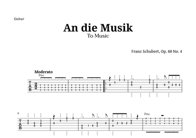 An die Musik (To Music) by for Guitar (arr. Langanho)
