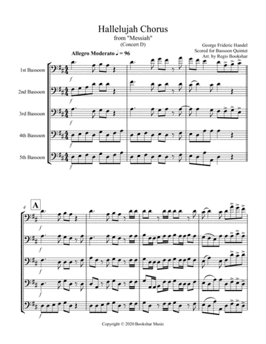 Hallelujah (from "Messiah") (D) (Bassoon Quintet) (arr. Regis Bookshar)