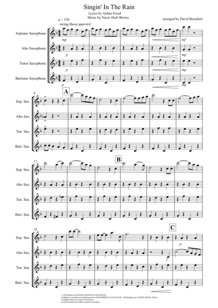 Singin' In The Rain (arr. David Burndrett)