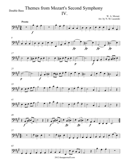 Themes from Mozart's Second Symphony Fourth Movement (arr. Nick Lacanski)