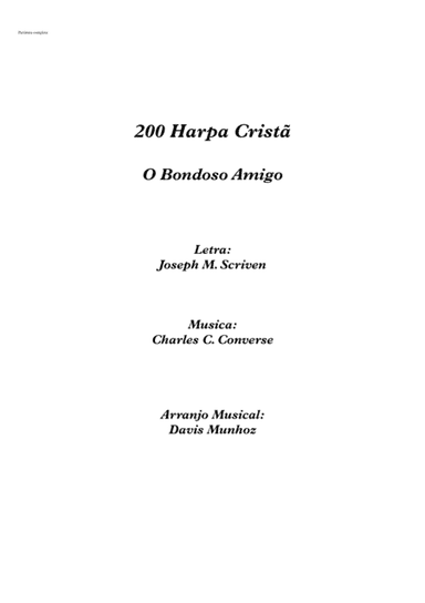 O bondoso amigo (arr. Davis Munhoz)