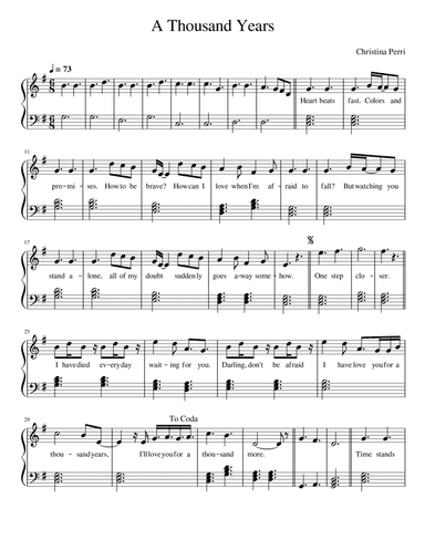 A Thousand Years (arr. Barbara Schütze)
