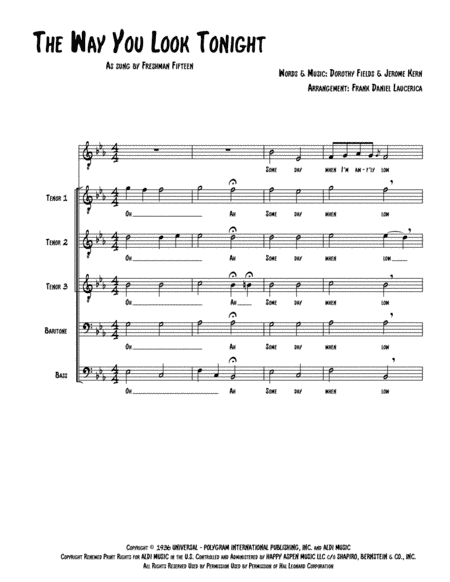 The Way You Look Tonight (arr. Frank Daniel Laucerica)