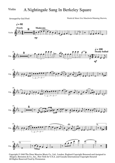 A Nightingale Sang In Berkeley Square (arr. Gail Ford)