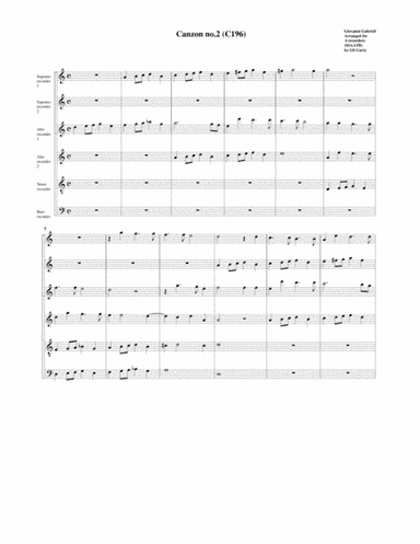 Canzon no.2 a6 (1615) (Arrangement for 6 recorders) (arr. Gil Garty)