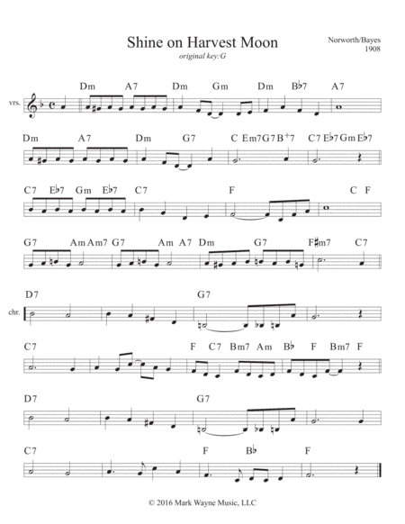 Shine on Harvest Moon (arr. Mark Huxhold)