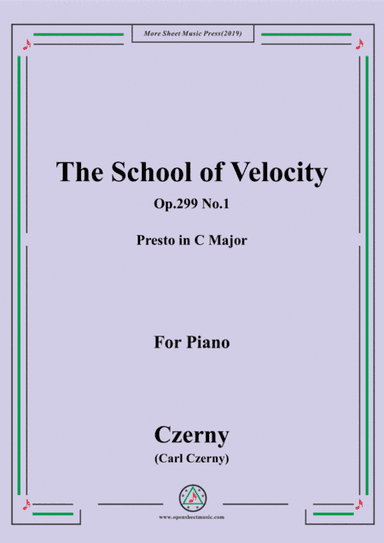 Czerny-The School of Velocity,Op.299 No.1,Presto in C Major,for Piano (arr. MSM)