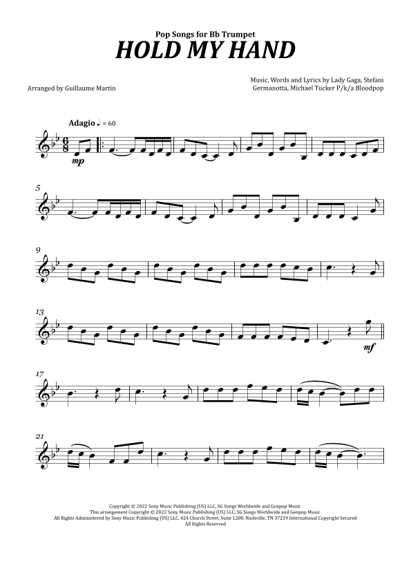 Hold My Hand (arr. Guillaume Martin)