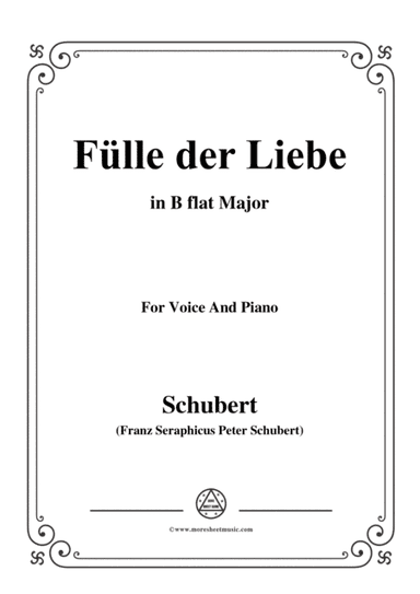 Schubert-Fülle der Liebe,in B flat Major,for Voice and Piano (arr. MSM)