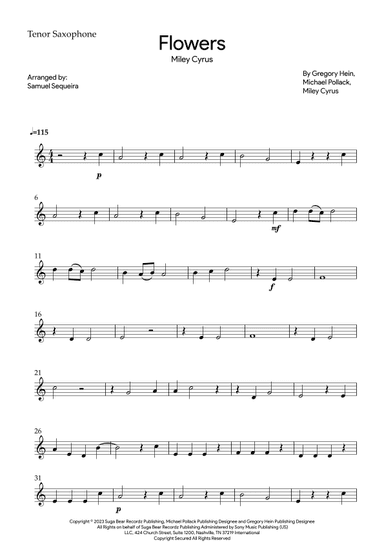 Flowers (arr. Samuel Sequeira)