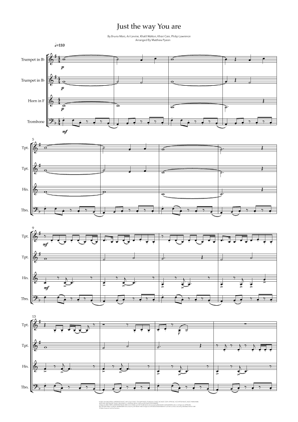 Just The Way You Are (arr. Matthew pyeon)