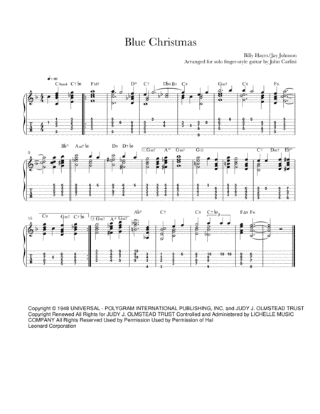 Blue Christmas (arr. John Carlini)