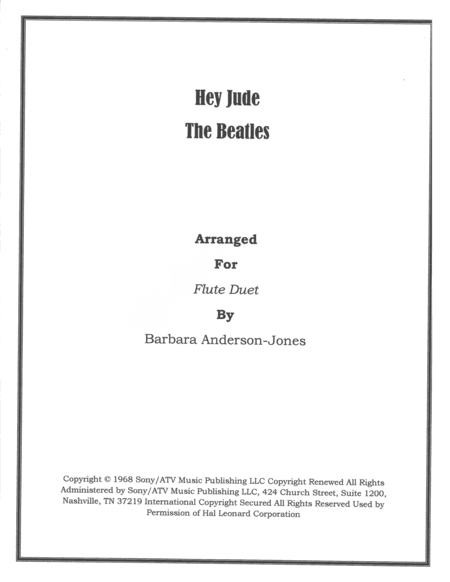 Hey Jude (arr. Barbara Anderson-Jones)