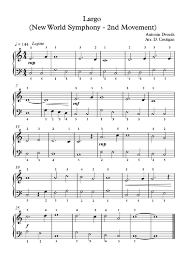 Largo (New World Symphony - 2nd Movement) (arr. D. Costigan)
