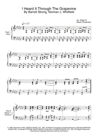 I Heard It Through The Grapevine (arr. Music Greatness)