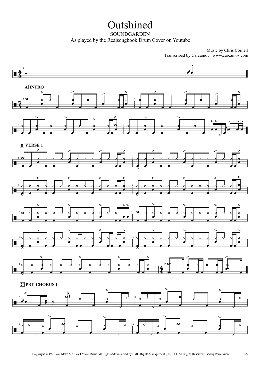 Outshined (arr. Realsongbook)