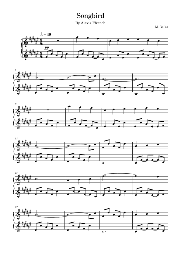 Songbird (arr. M. Galka)