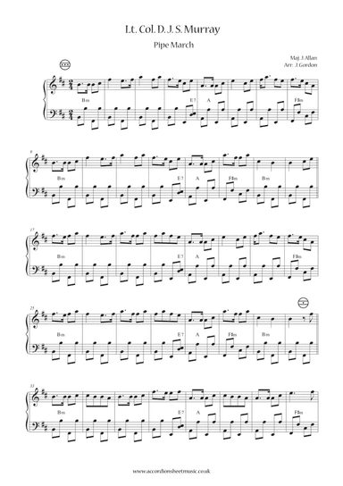 Lt. Col. D. J. S. Murray (arr. Julia Gordon)