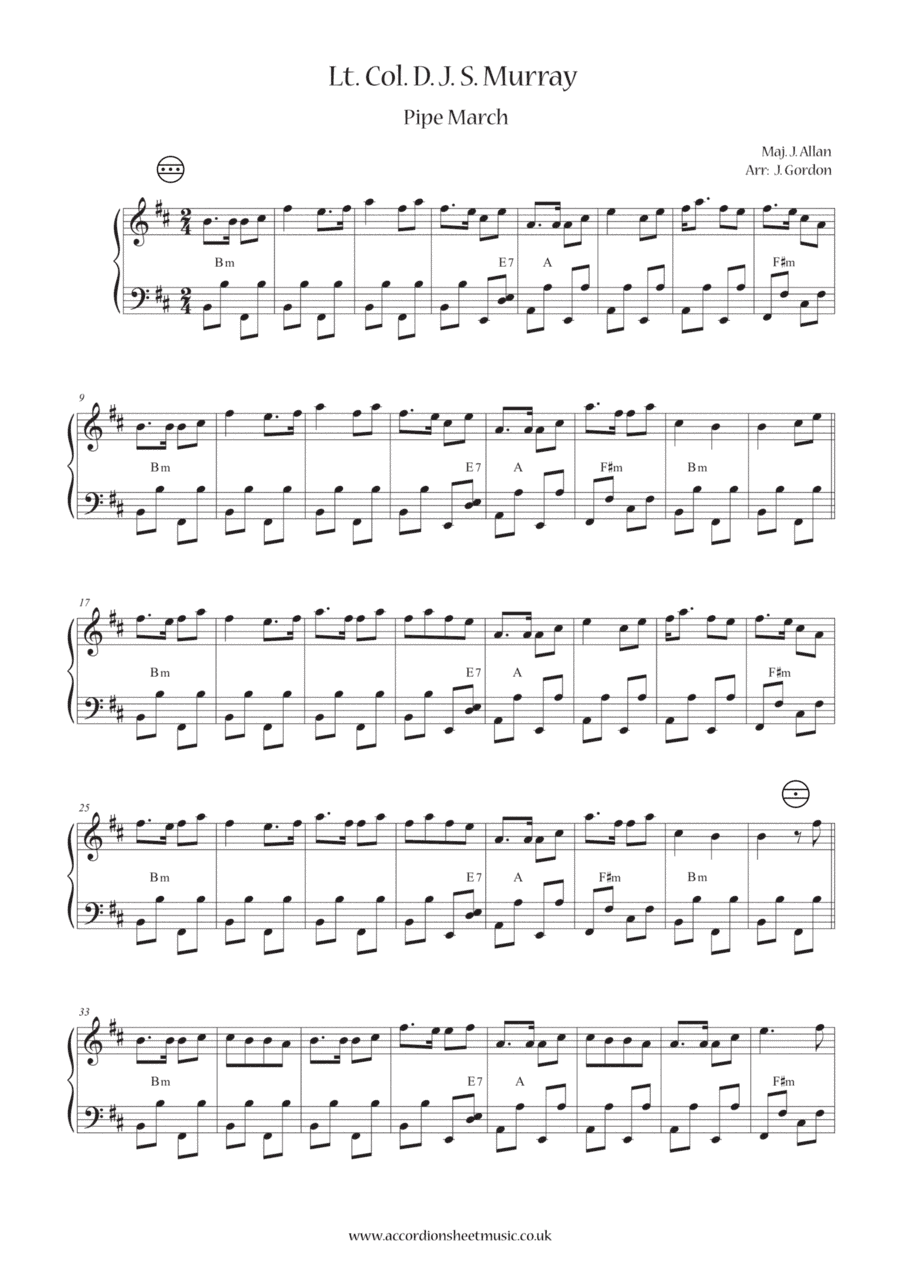 Lt. Col. D. J. S. Murray (arr. Julia Gordon)
