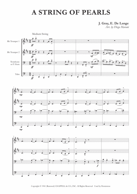 A String Of Pearls (arr. Diego Marani)