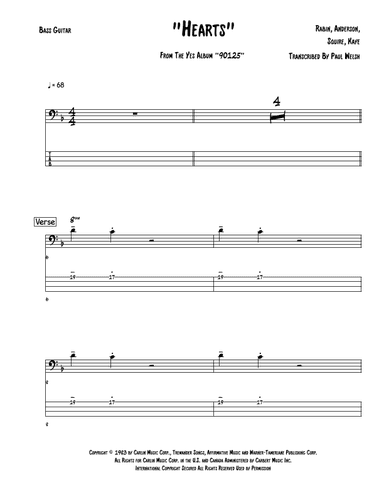 Hearts (arr. P Welsh)
