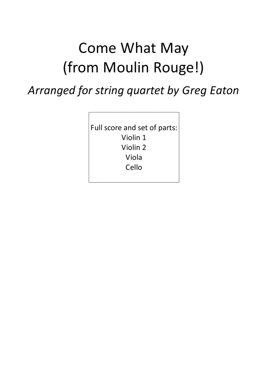 Come What May (arr. Greg Eaton)