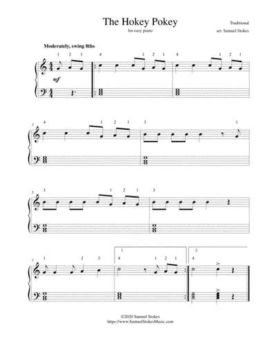 The Hokey Pokey (The Hokey Cokey) - for easy piano (arr. Samuel Stokes)