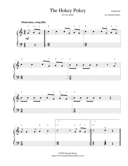The Hokey Pokey (The Hokey Cokey) - for easy piano (arr. Samuel Stokes)