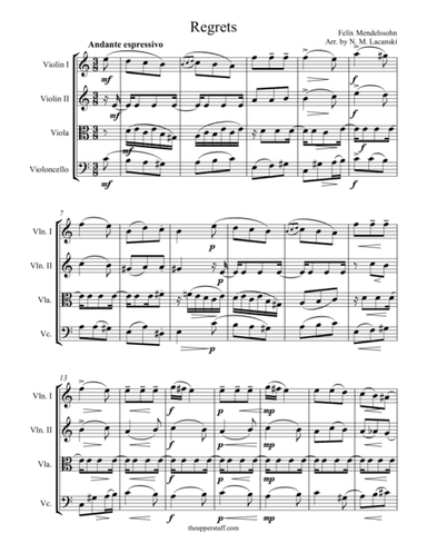 Regrets (arr. Nick Lacanski)