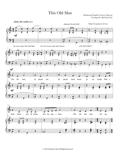 This Old Man ( A 'country' version suitable for beginner singers) (arr. Richard Link)