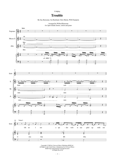Trouble (arr. Wilfred Reneman)