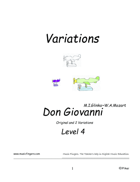 Don Giovanni. Glinka~Mozart. Lev. 4. Variations. (arr. Music Fingers)