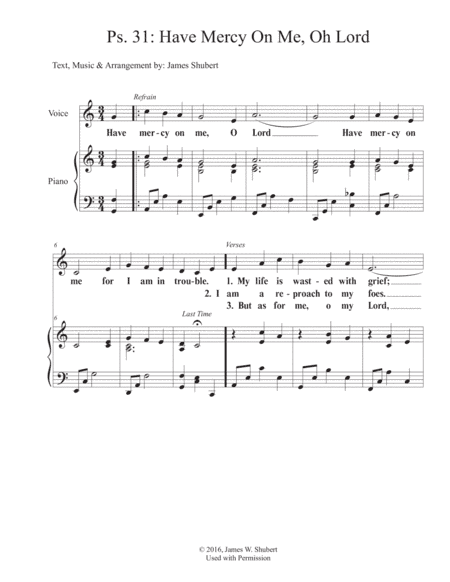 Ps. 31: Have Mercy On Me, O Lord