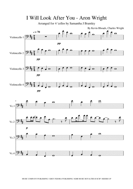 I Will Look After You (arr. Samantha J Bramley - stringspirational@gmail.com)