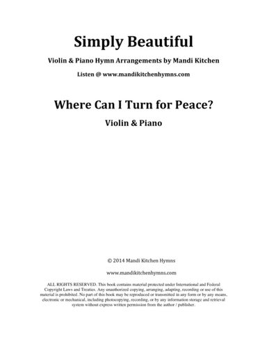 Where Can I turn for Peace? (Violin & Piano) (arr. Mandi Kitchen)