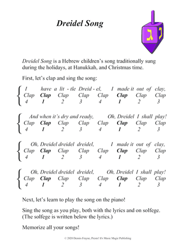 Dreidel Song (big letter name notation) (arr. Ruth Stevenson Alling, Dennis Frayne)