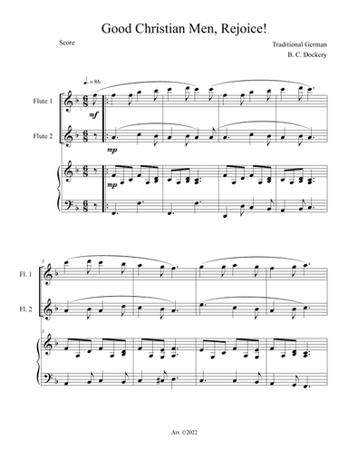 Good Christian Men, Rejoice! (Flute Duet with Piano Accompaniment) (arr. B. C. Dockery)