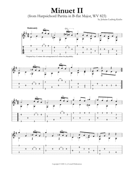 Minuet II (from Harpsichord Partita in B-flat Major, WV 823) (arr. Mark Phillips)