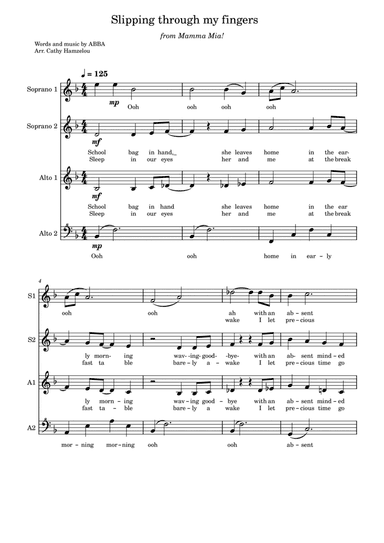 Slipping Through My Fingers (arr. Cathy Hamzelou)