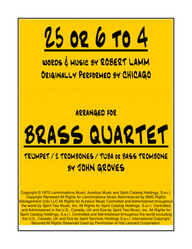 25 Or 6 To 4 (arr. John Groves)
