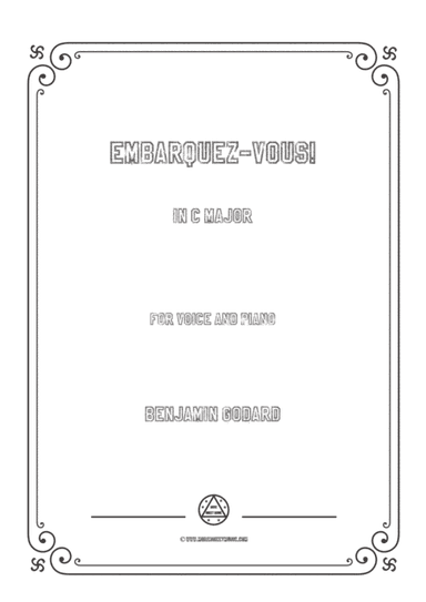 Godard-Embarquez-Vous in C Major,for Voice and Piano (arr. MSM)