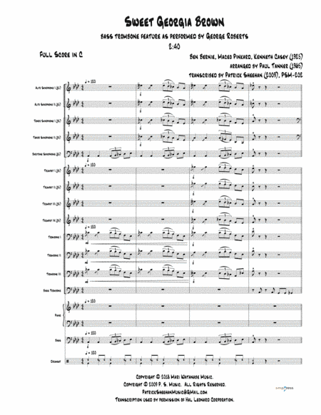 Sweet Georgia Brown (arr. Patrick Sheehan)