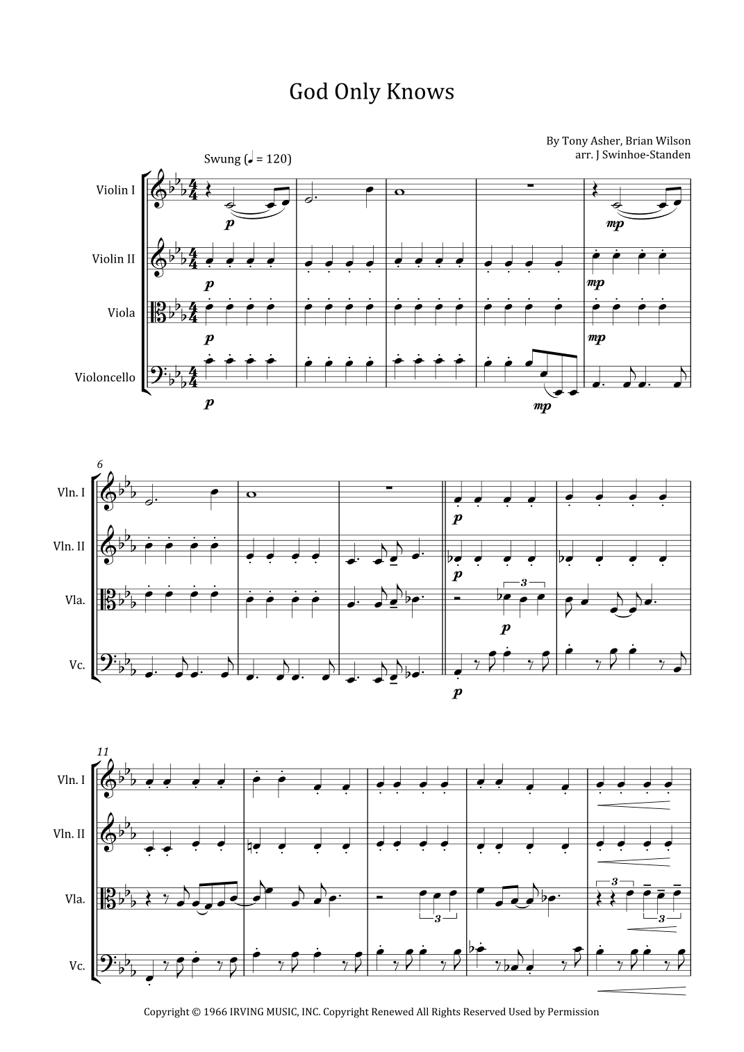 God Only Knows (arr. J Swinhoe-Standen)