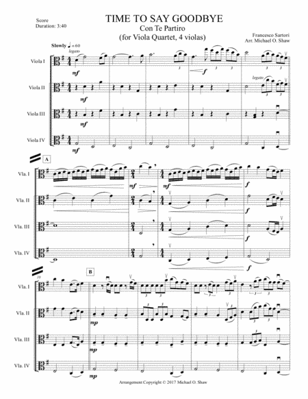 Time To Say Goodbye (arr. Michael O. Shaw)