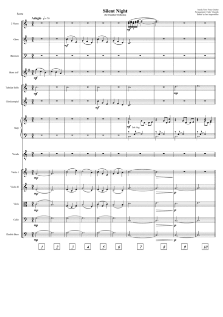 Silent Night / Stille Nacht (Chamber Orchestra+Solo Vocal, Score only) (arr. Jan Angermüller, Fedor Vrtacnik)